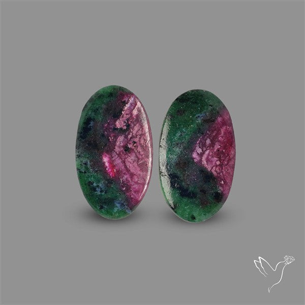 Ruby In Zoisite Pair with Rare Flash in Ruby