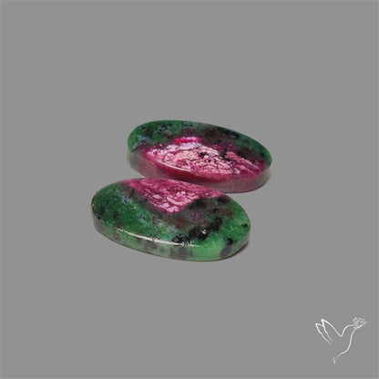 Ruby In Zoisite Pair with Rare Flash in Ruby