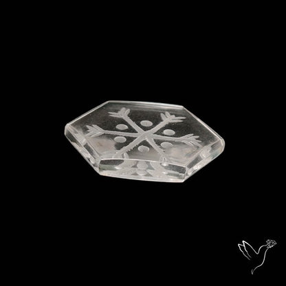 Himalayan Quartz Handcarved Snowflake Reverse Intaglio Carving