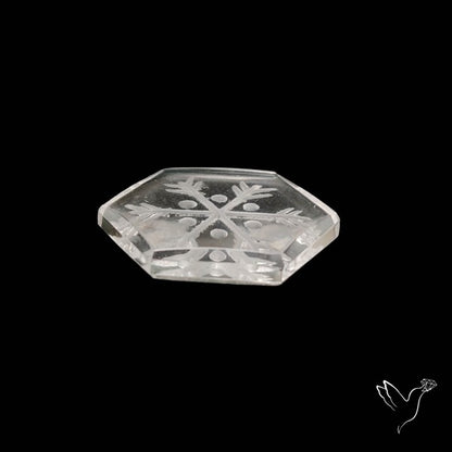 Himalayan Quartz Handcarved Snowflake Reverse Intaglio Carving