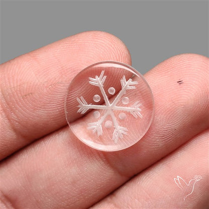 Himalayan Quartz Handcarved Snowflake Reverse Intaglio Carving