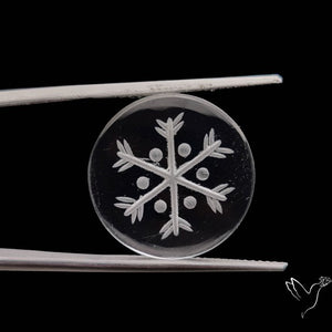 Himalayan Quartz Handcarved Snowflake Reverse Intaglio Carving