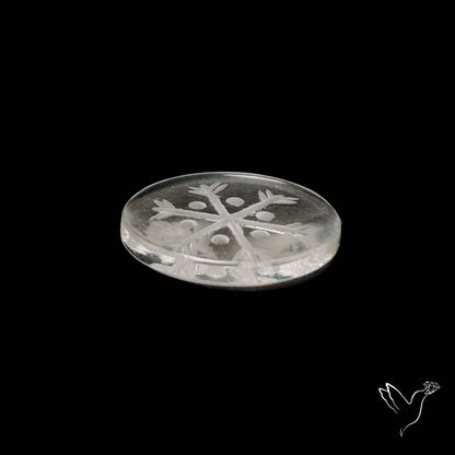 Himalayan Quartz Handcarved Snowflake Reverse Intaglio Carving