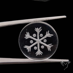 Himalayan Quartz Handcarved Snowflake Reverse Intaglio Carving