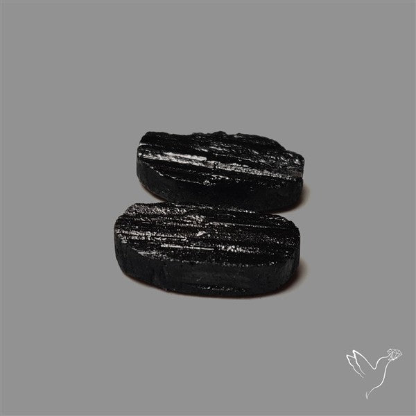 Raw Face Black Tourmaline Pair