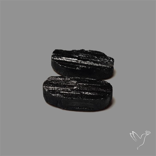 Raw Face Black Tourmaline Pair