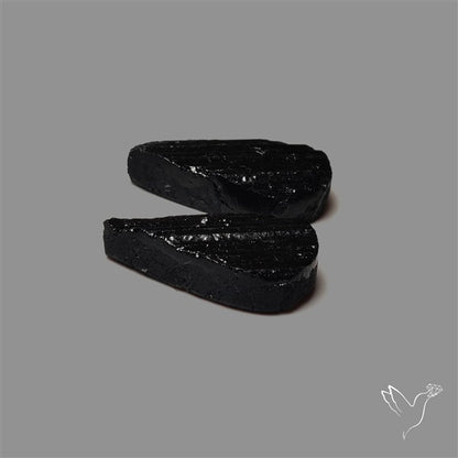 Raw Face Black Tourmaline Pair