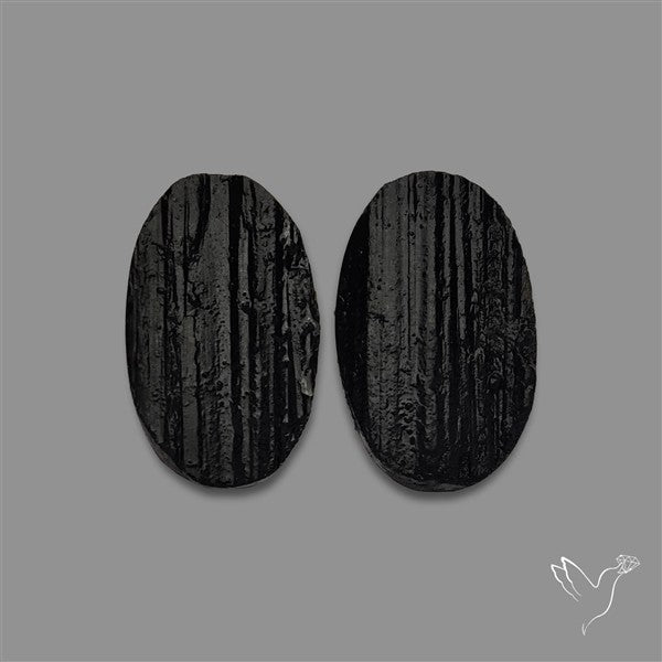 Raw Face Black Tourmaline Pair