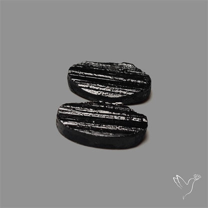 Raw Face Black Tourmaline Pair