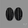 Raw Face Black Tourmaline Pair