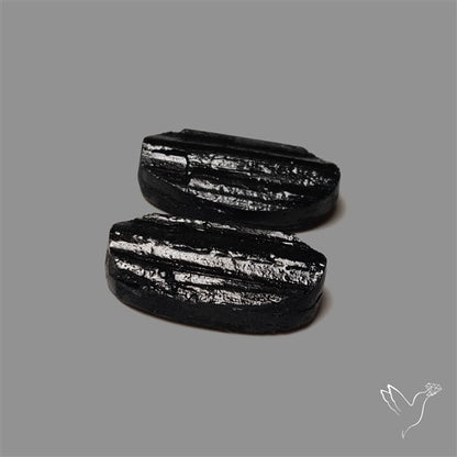 Raw Face Black Tourmaline Pair