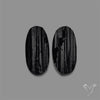 Raw Face Black Tourmaline Pair