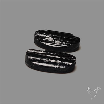 Raw Face Black Tourmaline Pair