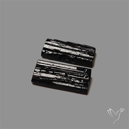 Raw Face Black Tourmaline Pair