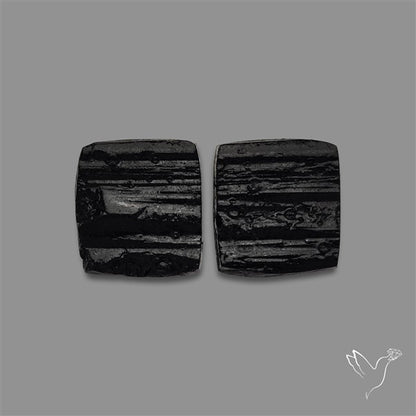 Raw Face Black Tourmaline Pair