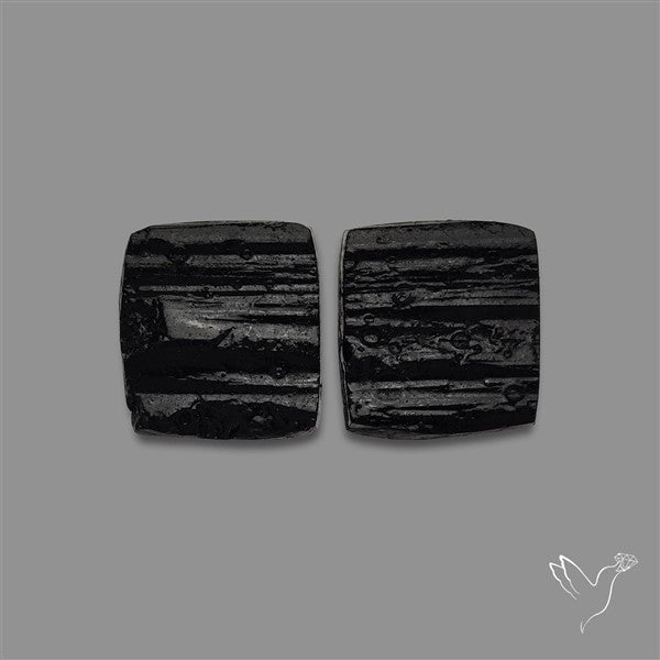 Raw Face Black Tourmaline Pair