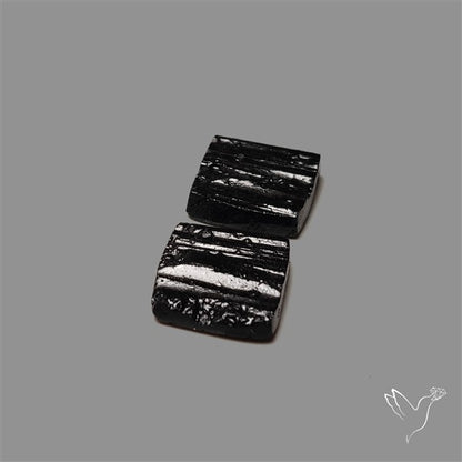 Raw Face Black Tourmaline Pair