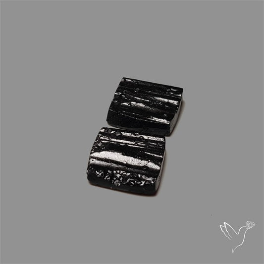 Raw Face Black Tourmaline Pair