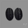 Raw Face Black Tourmaline Pair