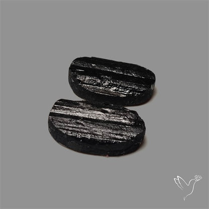 Raw Face Black Tourmaline Pair