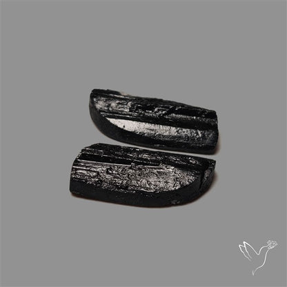 Raw Face Black Tourmaline Pair