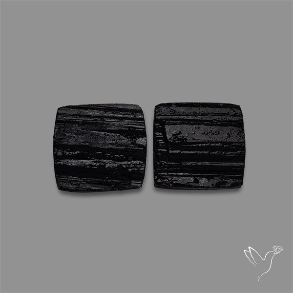 Raw Face Black Tourmaline Pair