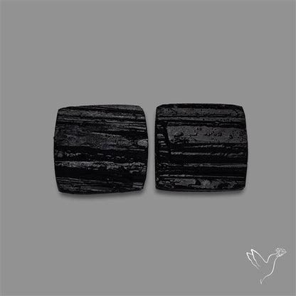 Raw Face Black Tourmaline Pair