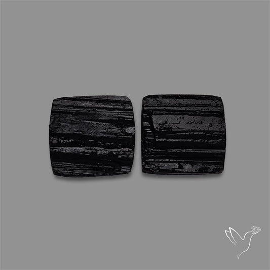 Raw Face Black Tourmaline Pair
