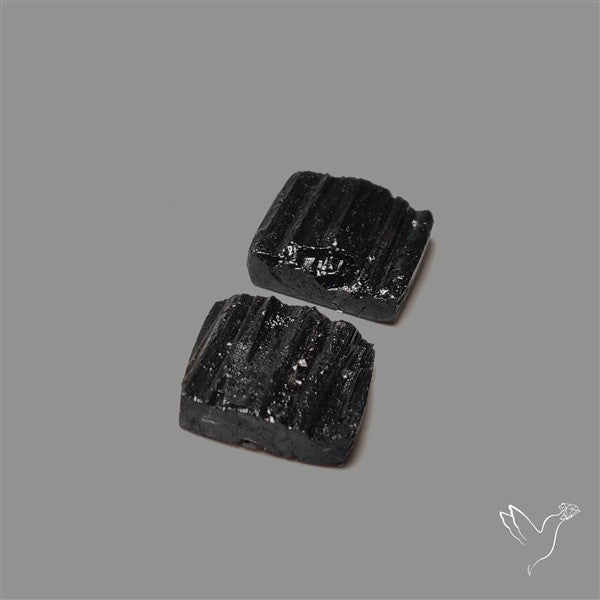 Raw Face Black Tourmaline Pair