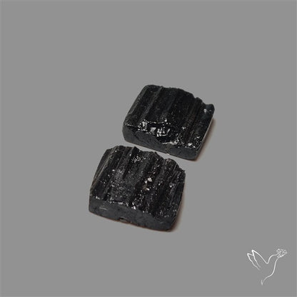 Raw Face Black Tourmaline Pair