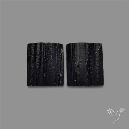 Raw Face Black Tourmaline Pair
