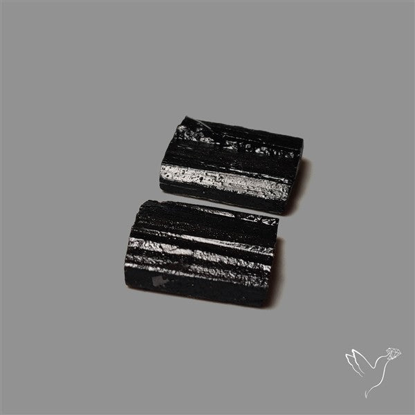 Raw Face Black Tourmaline Pair