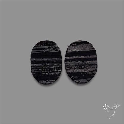 Raw Face Black Tourmaline Pair