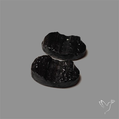 Raw Face Black Tourmaline Pair