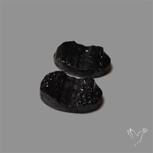 Raw Face Black Tourmaline Pair