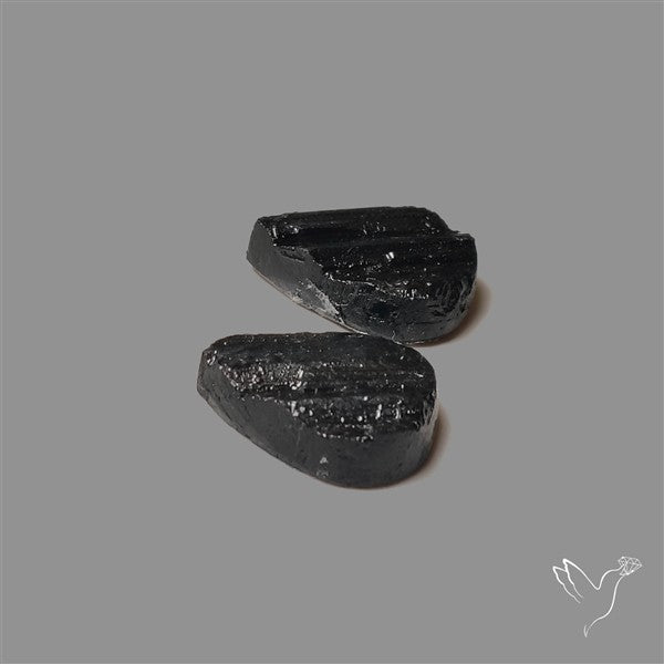 Raw Face Black Tourmaline Pair