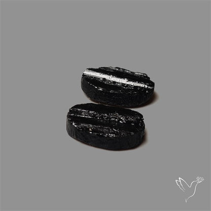 Raw Face Black Tourmaline Pair