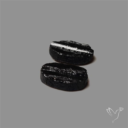 Raw Face Black Tourmaline Pair