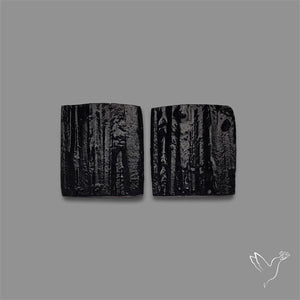 Raw Face Black Tourmaline Pair