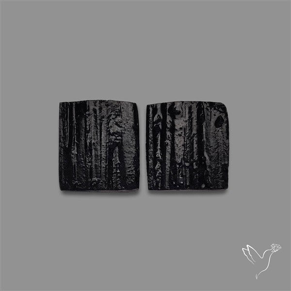 Raw Face Black Tourmaline Pair