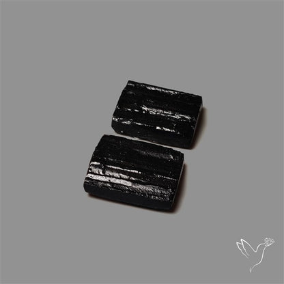Raw Face Black Tourmaline Pair
