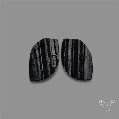 Raw Face Black Tourmaline Pair