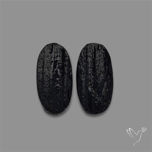 Raw Face Black Tourmaline Pair
