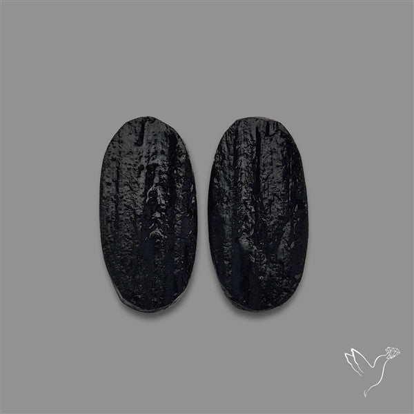 Raw Face Black Tourmaline Pair