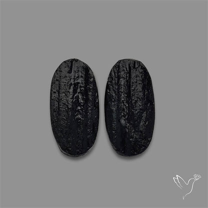 Raw Face Black Tourmaline Pair