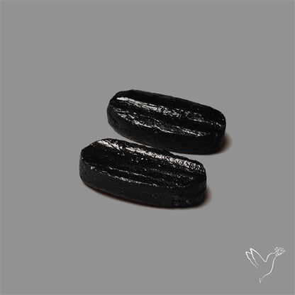 Raw Face Black Tourmaline Pair