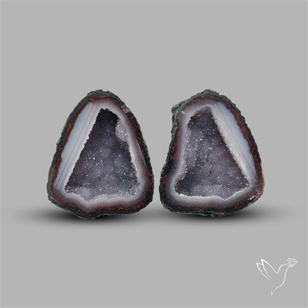 Large Geode Druzy Pair