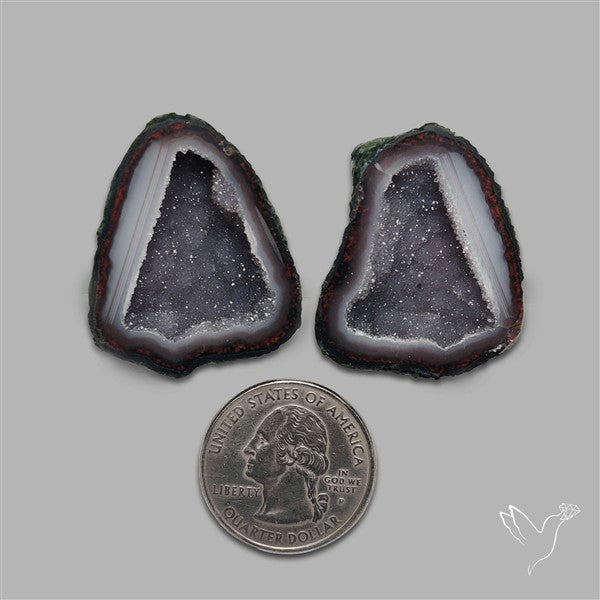 Large Geode Druzy Pair
