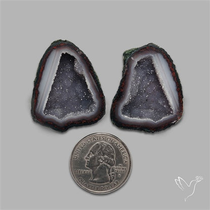 Large Geode Druzy Pair