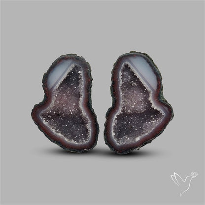 Large Geode Druzy Pair